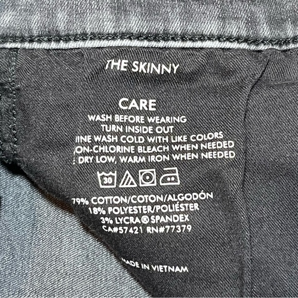 Ann Taylor LOFT The Skinny Jewel Button Fly Jeans Womens Size 8 Black Denim - Picture 5 of 10